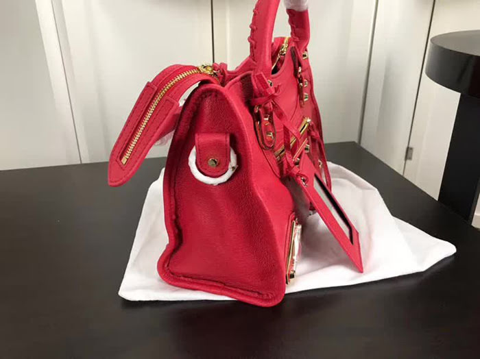 BALENCIAG巴黎世家 經典機車 原版山羊皮 包邊五金款 簡單時尚風格 手提肩背斜挎包  BL1429